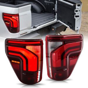 Oahiem Tail Lights for Ford F150 2021-2025 LED Upgrade Option with Startup Animation Sequential Turn Signal (RED)
