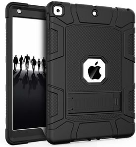 Rantice iPad 9th Generation Case, iPad 8th Generation Case, iPad 7th Generation Case, Hybrid Shockproof Rugged Drop Protective Case with Kickstand for iPad 10.2'' (Black)