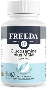 FREEDA Glucosamine MSM - Vegan Glucosamine with MSM Supplement - Bone & Joint Health Supplement - Vegetarian Glucosamine Without Shellfish - Bone & Joint Supplement for Mobility (100 Capsules)