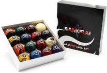 JBB American Pool Ball Set, 57.5mm, Resin, Marbling Design for Pool Tables