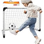 LZHDZQD Football Goal, Goal Posts For Kids, 90x60cm White Foldable Football Goal and Kids Football Set, Football Goals for the Garden/Indoor/Outdoors, Let More Children Fall in Love with Football