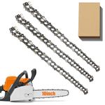 3 Pack Chainsaw Chain for 10 Inch (25cm) Bar, 40 Drive Links, 3/8"LP .050" Gauge, Replacement Chain fits for Bosch, Black & Decker, Makita, Ryobi and More Other Chainsaws