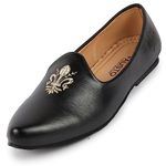 FAUSTO Men's Black Jutti Shoes - 7 UK