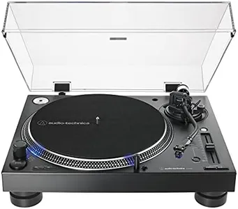 Audio-Technica AT-LP140XP-BK Direct-Drive Professional DJ Turntable, Black, Hi-Fi, Fully Manual, 3 Speed, High Torque Motor