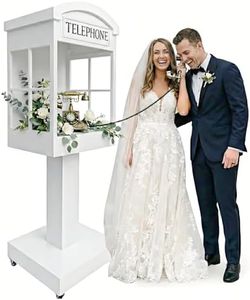 ZLPOWER Audio Guest Book Stand Phone Booth for Wedding Party Leave a Message Video Phone Wedding Decoration Telephone Booth Box Audio Guestbook Stand White Recording Table