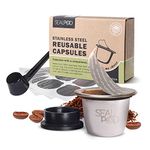 SEAL POD Refillable Nespresso Pods - Stainless Steel Reusable Capsules for Nespresso Original Line Machines (1 Pod, 100 Lids)