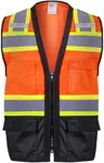 ProtectX 6 Pockets High Visibility Safety Vest for Men Women Class 2 Reflective Hi Vis Work Construction Vest, Mesh, Orange 4X-Large