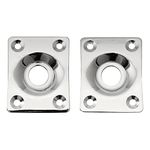 Musiclily Rectangle Guitar Jack Plate Curved Recessed Output Jack Plate for Les Paul LP Tele Style Electric Guitar or Bass,Chrome (2 Pieces)