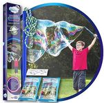 WOWMAZING Space Theme Giant Bubble Kit: Incl. Wand, 2 Big Bubble Concentrate Pouches and 8 Glow-in-The-Dark Stickers | Outdoor Toy for Kids, Girls | Bubbles Made in The USA…