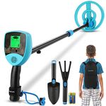 Yuego Metal Detector for Kids, Adjustable Kids Metal Detector with Display LCD 7.5 Inch Waterproof Metal Detectors Search Coil Lightweight Gold Detector Kit for Detecting Coin Outdoor Treasures