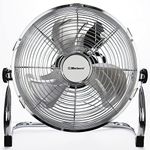 Metal floor fan 9" High velocity chrome gym free stand fan cooling fan industrial fan 3 speed desk fan table fan sturdy housing high airflow powerful (9Inch)