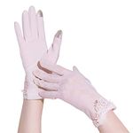 Women Girls Touchscreen Driving Gloves Summer Sun Protection Cool Mesh Gloves Cycling Gloves Sport GYM Full Finger Mitts Non-slip Silicone Breathable Short Riding Gloves