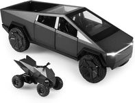 Bestie toys Scale Wheels Diecast Cars Teslaa Cybertruck with Bike Metal Model Pull Back Alloy Toys with Light and Sound Collection for Gift(Color As per Stock)