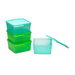 Tupperware Plastic Storage Jar Set- 1.2 liter, 4 pieces, Green