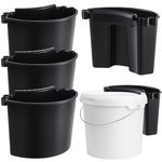 Datanly 4 Pcs Car Detailing Bucket 10.2 x 7.8 x 5.5 Inches Portable Car Washing Bucket Multipurpose Squeegee Bucket Hanging Car Wash Bucket Organizer for Car Wash Accessories Tool Picnic, Black