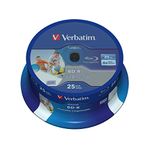 Verbatim 43811 25GB 6x BD-R SL Datalife Inkjet Printable - 25 Pack Spindle