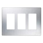 Lutron Claro 3 Gang Decorator/Rocker Wallplate, Stainless Steel (1-Pack) | CW-3-SS