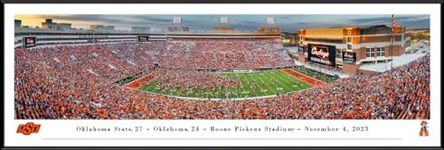 Oklahoma State Bedlam Celebration - 40.25x13.75-inch Standard Framed Print by Blakeway Panoramas