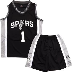 Basketball Jersey Children's 2-Piece Basketball Children's Jersey, Basketball Children's Jersey Shirt and Shorts, Sleeveless Basketball Jersey, Basketball Jersey Set for 4-14 Children, Sp-Black, 4–5