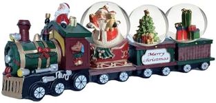 Aobaks S/4 Christmas Snow Globe, Train and Santa Claus and Snowman Snowglobes Figurines, Snow Globes，Santa Snow Globe, Christmas Snow Globes, Christmas Decor