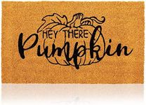 Juvale Natural Coir Welcome Door Mat, Hey There Pumpkin Fall Decor(30 x 17 in)