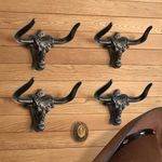 VINLUNM Cowboy Hat Rack for Wall, 2 Packs Cast Iron Cowboy Hat Holder,Hat Storage Organizer Hat Hooks for Wall Western Decor for Bedroom