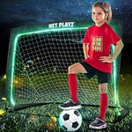 TGU Soccer Net Gifts - Light Up Soccer Goals, Glow in The Dark | Portable Pop-up Football Goals for Kids Teens & Youth, Black, 4 x 3Ft (NOS341402020)