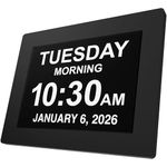 American Lifetime New 2025 Dementia Clock Large Digital Clock for Seniors, Alzheimer Clock Large Display with Custom Alarms, Clock with Day & Date for Elderly, Large Number Digital Calendar Black