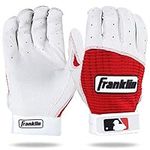 Franklin Sports Adult MLB Pro Classic Batting Gloves, Adult Small, Pair, Pearl/Red