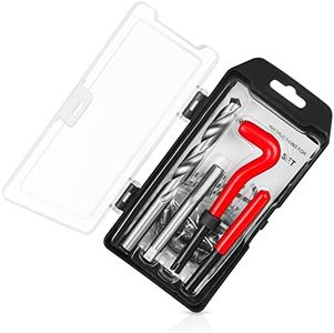 JMMRRR Thread Repair Kit M12*1.0mm, Helicoil Metric Thread Repair Insert Kit with HSS Drill Bits, Rethreading Inserts Tool Set for Damaged Thread Repairing (Red)