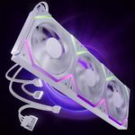 AsiaHorse Nyota Pro 120mm PC Fans ARGB PWM, Modular Daisy-Chain Design, Dual-Zone Asynchronous Lighting, 18 Addressable LEDs, 2000RPM High Airflow 61.5CFM, Low Noise 29dB, for PC Case & Liquid Cooler