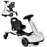 Costzon Ride on Drift Car, 6V Electric Go Kart with 2-Position Adjustable Seat, 360-Degree Spin, Durable Wheels, 3 MPH Max Speed, Horn & Engine, Drifting Go Kart for Kids Aged 3-8 Years Old (White)