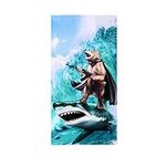 Funny Shark Bear Beach Towel, Overs