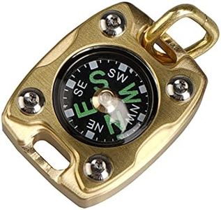 MecArmy CMP2-T High Sensitivity EDC Compass, Mechanical Instrument Inspired Design with Exquisite Engrave, Fluorescence Glow in The Dark Free Beaded Chain Worn as a Pendant (Brass)