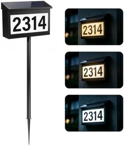 YIPLED All Aluminum Alloy Solar House Numbers for Outside, 11.8 Inch Large Size Digital Signage for Aluminum Alloy Address Sign Lights, 3 Light Modes for Outdoor House Identification & DIY Installation