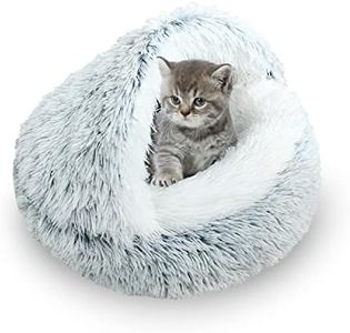 SUOXU Cama para gatitos,cama de cueva para gatos de interior de menos de 3 kg,cálida y acogedora cama de felpa suave para cachorros,parte inferior antideslizante para gatos y perros de tamaño de palma