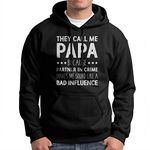 SeeCrab Funny Papa Gift Hoodie They Call Me Papa Because Partner in Crime Mens Sweatshirt, L