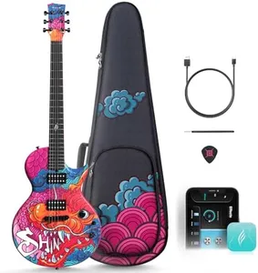 Enya Electric Guitar Shinichi Kobayashi Signature Loong Nova Go Sonic Smart Electric Carbon Fiber Guitarra with 10W Wireless Speaker, All-in-One Portable Rig for Street Performers & Home Studios