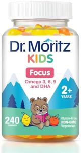 DR. MORITZ Vegan Omega 3 Gummies for Kids and Toddlers (240 Count), Kids Omega 3 Gummies for Brain & Heart Health, No Fish Oil & Gluten Free