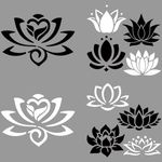 GORGECRAFT 4 Styles Lotus Flower Decal Black&White Lotus Car Sticker Flower Car Decals Waterproof Reflective Self-Adhesive Decals Car Laptop Window Bumper Sticker for Suv Truck Motorcycle Doors Laptop