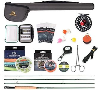 Maxcatch Premier Fly Fishing Rod and Reel Combo Complete 9' Fishing Outfit (Premier Rod+Black AVID Reel, 6 wt -9' Half-Handle Rod,5/6 Reel)