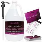 Lash Shampoo Bulk for Professional Lash Extension | 1 Gallon with 50 Lash Extension Aftercare Cards | Eyelid Foaming Cleanser | Salon Lash Cleanser for Face and Eye Makeup Remover (Fragrance-Free)