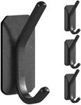 Paoli Heavy Duty Adhesive Hooks,Self-Adhesive Hooks Multiple Colors and Styles 30 lb Maximum Load for Home Schools and Offices (4pc, Black)