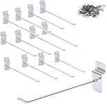 tonchean 100 Pack Slatwall Hooks 10 Inch Display Pegboard Hooks Heavy Duty Chrome Metal Wall Pegboard Accessories for Shop Garage Retail Store