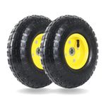 AR-PRO (2 Pack) 4.10/3.50-4 Tire and Wheel, Replacement 10-Inch Pneumatic Tire with 5/8" Bearings and 2.2" Offset Hub, Compatible with Hand Truck, Wheelbarrow, Wagon, Gorilla Carts