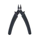 MTHKLO Wire Cutter Precision Side Cutter Plier Cutting Micro Wire Cutter for Electronics Aluminum Jewelry(Wavy handle,Black)