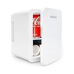 Enventor Mini Fridge 4 Litre, 6 Can Mini Fridges for Bedrooms, AC+12V DC Power Cooler & Warmer, Portable Small Fridge for Car, Travel, Home/Skincare, Makeup, Cosmetics/Drinks, Fruit, Food