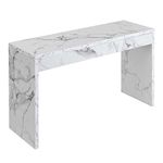 Convenience Concepts Northfield Hall Console Table/Desk, White Faux Marble