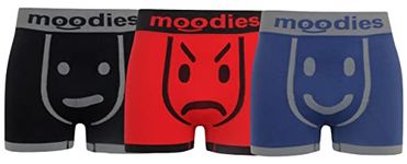 Moodies Mens Boxer Shorts Seamless Trunks Briefs Adults Underwear Pants Boxers 3 Pairs (Medium, Option 1)