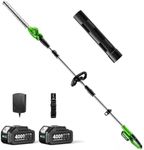 TaskStar 20V Pole Hedge Trimmer Cordless with Handle & Shoulder Strap 8.5ft